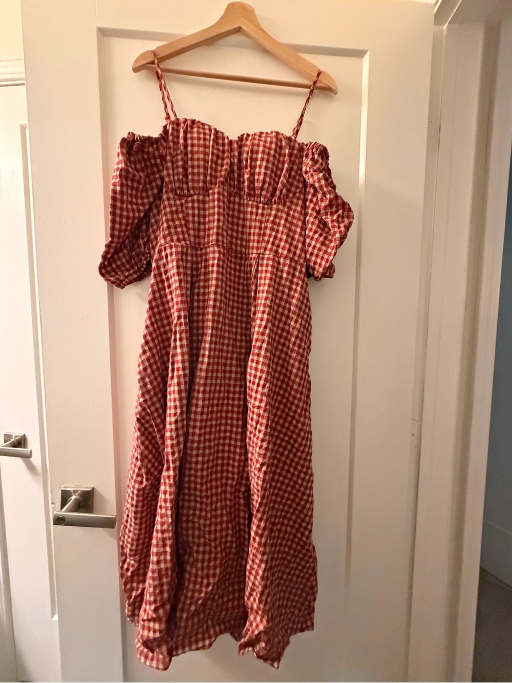 Allegra K Red and White Gingham Dress
